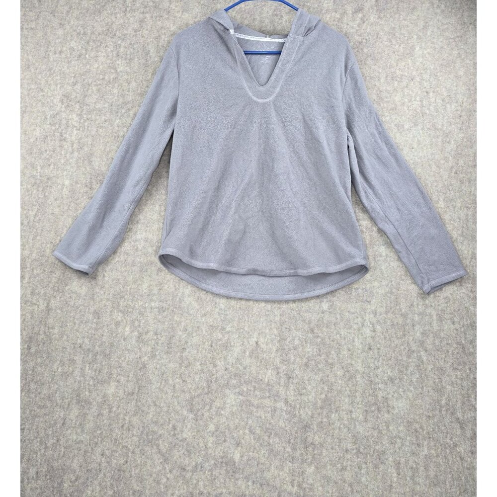 Sonoma Women’s Light Gray Hooded Pullover Long Sleeve Shirt Polyester